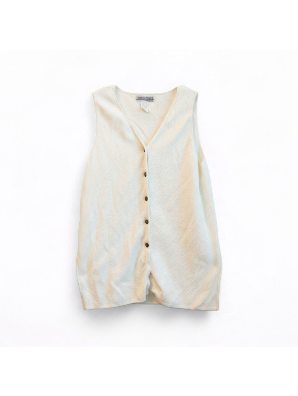 Worlds Apart Vintage White Cotton Vest Womens Medium